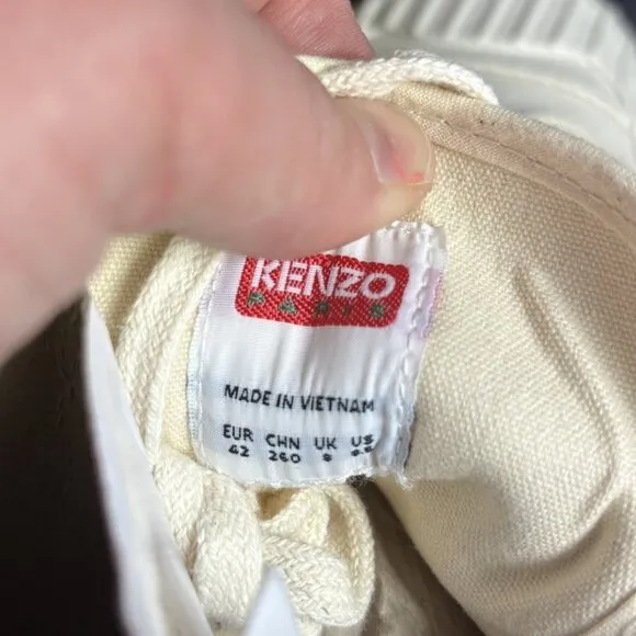 KENZO PARIS Mens Size 42/US 8.5 Kenzoschool High Top Sneakers School Logo NEW
