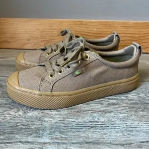 Kids Tan Canvas Sneakers