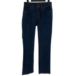 Kims Ranch Betty Jean Straight Leg Mid Rise Dark Wash Women 4/32 Durable Riding