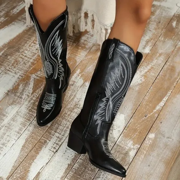 Knee-High Western Cowboy Boots