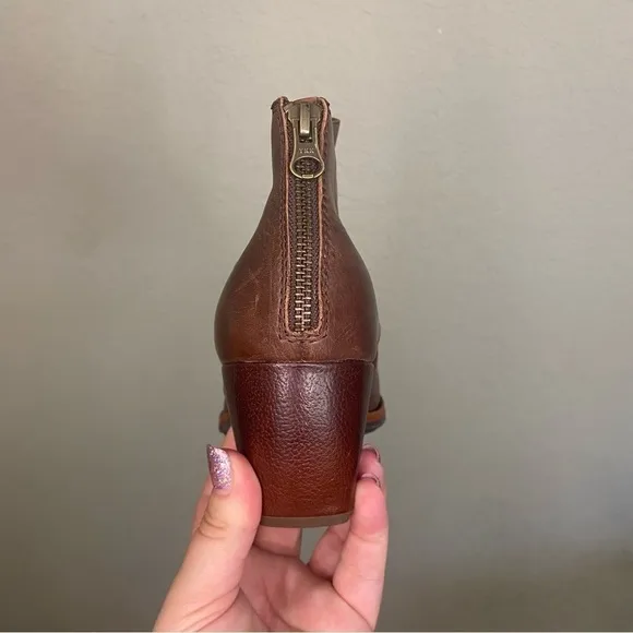 Kork Ease Brown Leather Kissel Heeled Ankle Boots. Size 9.5.