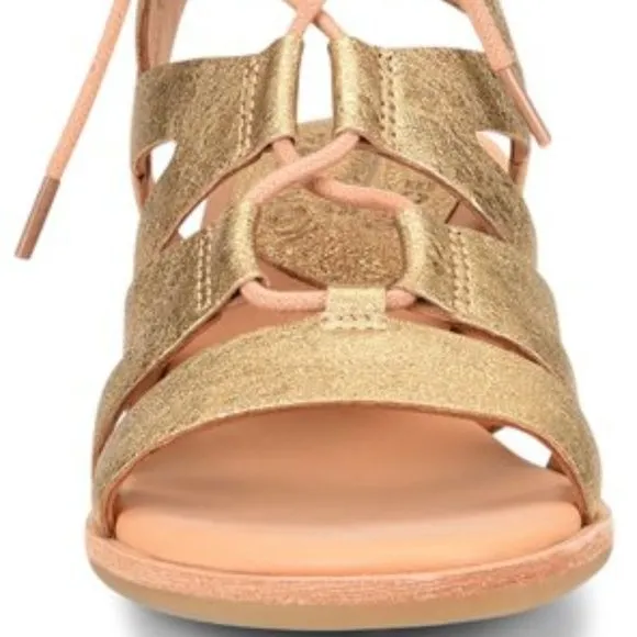 Kork-Ease Gladiator Strappy Sandals Metallic Leather Sz 9 NWB