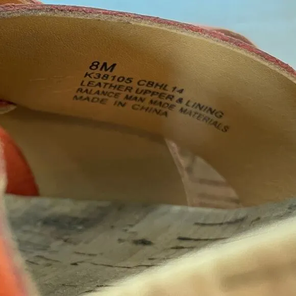 KORK-EASE Myrna 2.0 Size 8 Orange Leather Slingback Wedge Cork Comfort Sandals
