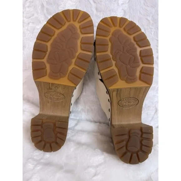 Kork-Ease Tatum Cream Leather Heeled Comfort Sandals Slip-On Shoe Women’s Size 6