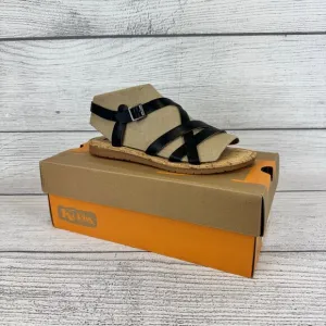 Korks Women's Black Faux Leather Strap Jerrick Sandals Size 8