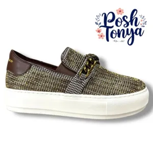 Kurt Geiger Laney Chelsea Embellished Slip On Sneakers, Gold Eagle, Size 6.5