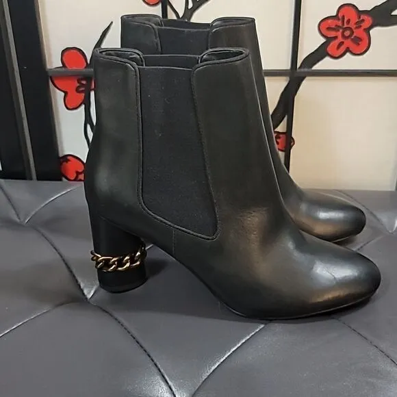 KURT GEIGER LONDON Raquel Chain Detail Block Heel Ankle Boots