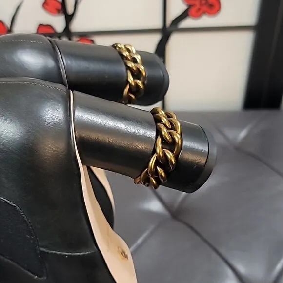 KURT GEIGER LONDON Raquel Chain Detail Block Heel Ankle Boots