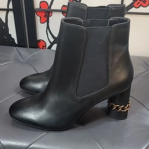 KURT GEIGER LONDON Raquel Chain Detail Block Heel Ankle Boots