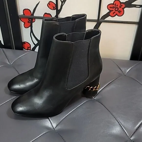 KURT GEIGER LONDON Raquel Chain Detail Block Heel Ankle Boots