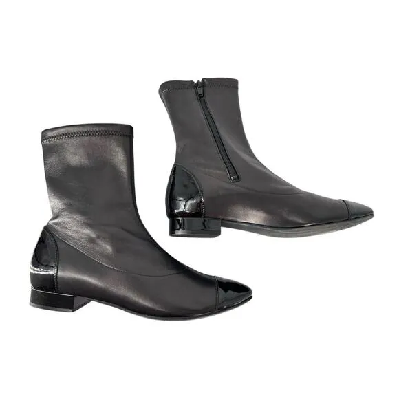 La babe Women’s Ankle Bootie Stretch Italy Designer Size 37 Cap Toe