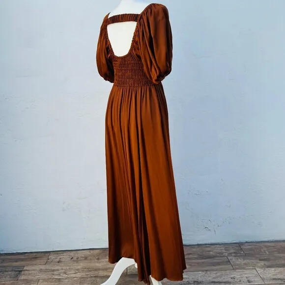 La Ligne Smocked Midi Dress Size Medium