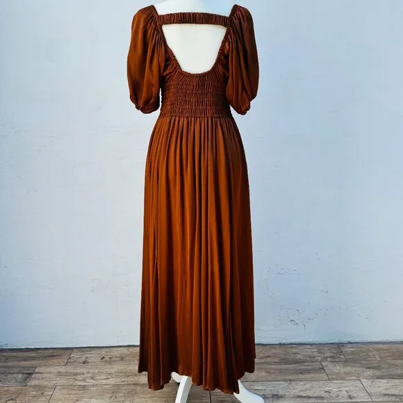 La Ligne Smocked Midi Dress Size Medium