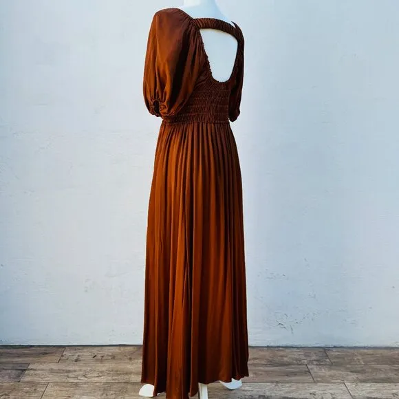 La Ligne Smocked Midi Dress Size Medium
