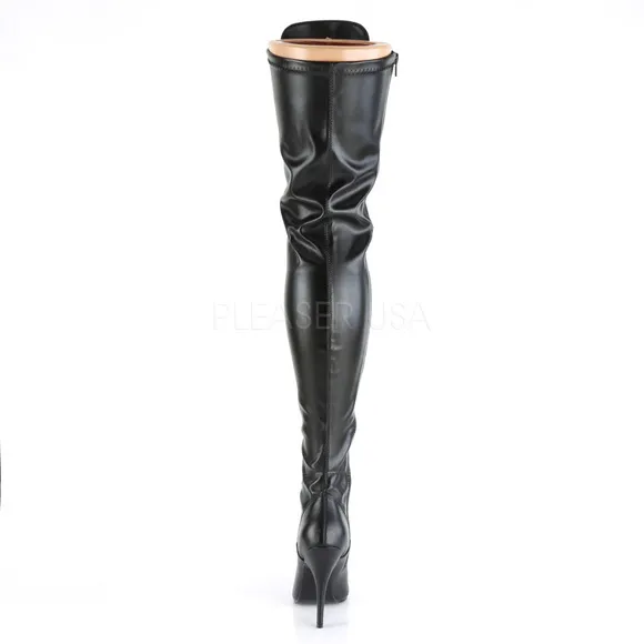 Lace Up High Heel Stretch Thigh Boots