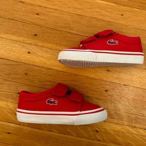 Lacoste Sport Red Canvas Velcro Shoes Sneakers NWOT