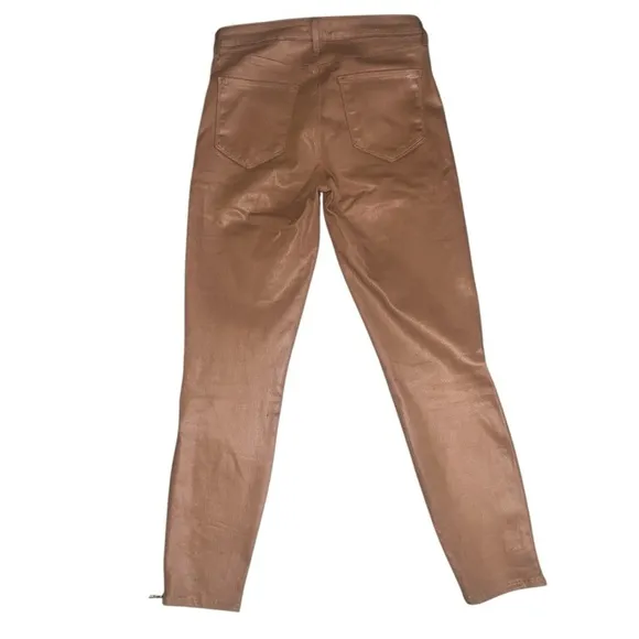 L’Agence Sabine High-Rise Ankle Coated Skinny Jeans In Conac Brown Size 28