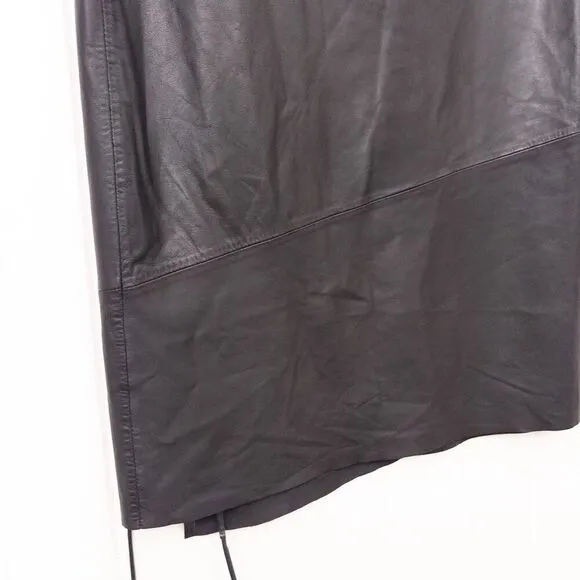 Lamarque Marissa Leather Tie Skirt Black Size XS