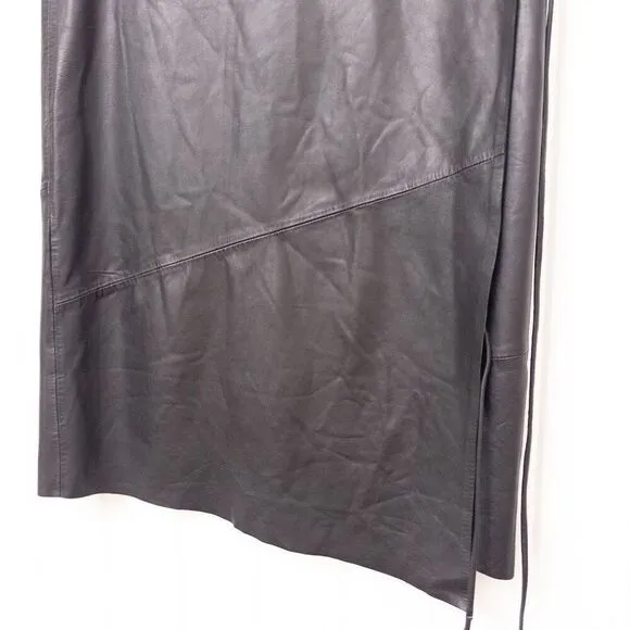 Lamarque Marissa Leather Tie Skirt Black Size XS