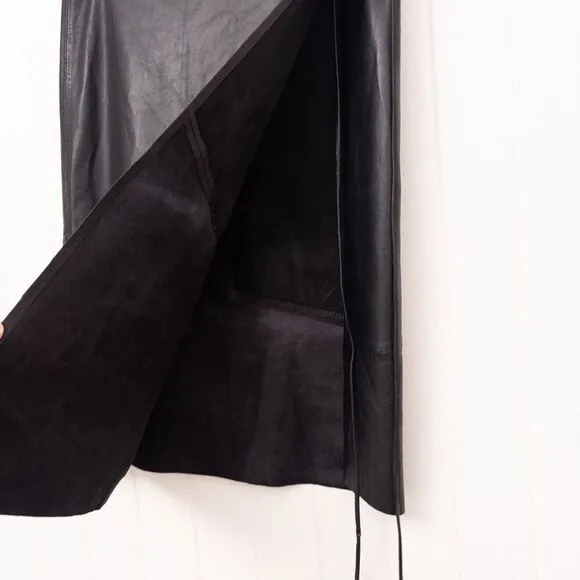 Lamarque Marissa Leather Tie Skirt Black Size XS