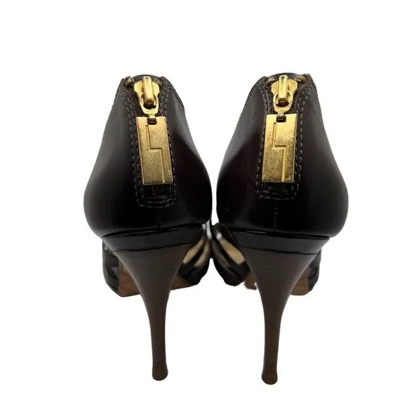 L.A.M.B by Gwen Stefani Tammy Heel Sandals Women’s Size 8M Dark Brown