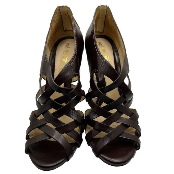 L.A.M.B by Gwen Stefani Tammy Heel Sandals Women’s Size 8M Dark Brown