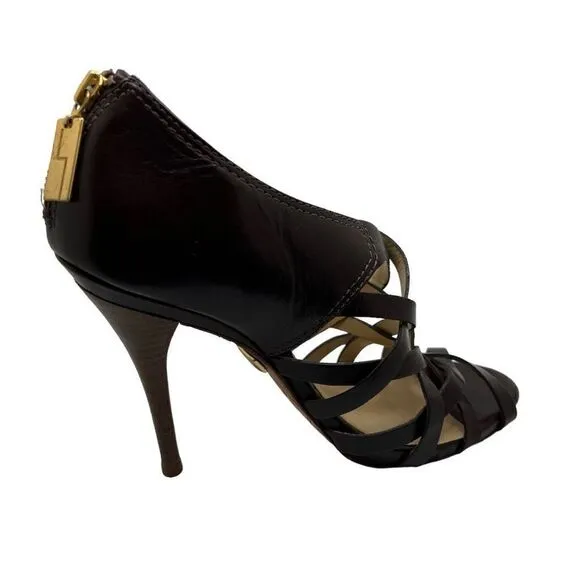 L.A.M.B by Gwen Stefani Tammy Heel Sandals Women’s Size 8M Dark Brown