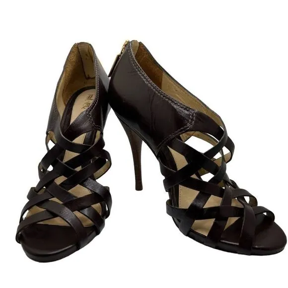 L.A.M.B by Gwen Stefani Tammy Heel Sandals Women’s Size 8M Dark Brown