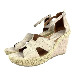 L'Amour Des Pieds Iksha Cork Wedge Sandals Tan Cream Size 10