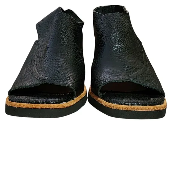 L'Amour Des Pieds Qiana Leather Block Heel Sling Sandal Black 6 Luxury Comfort