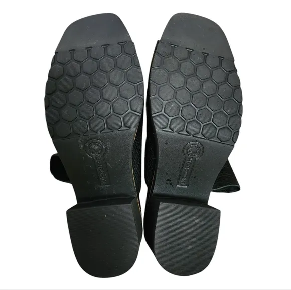 L'Amour Des Pieds Qiana Leather Block Heel Sling Sandal Black 6 Luxury Comfort