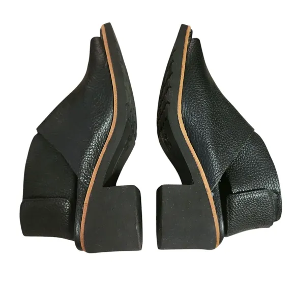 L'Amour Des Pieds Qiana Leather Block Heel Sling Sandal Black 6 Luxury Comfort