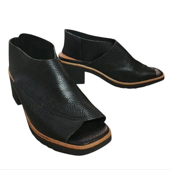 L'Amour Des Pieds Qiana Leather Block Heel Sling Sandal Black 6 Luxury Comfort