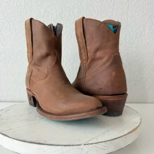 Lane PLAIN JANE Womens Cowboy Bootie 7.5 Short Western Brown Cowgirl Ankle Boots