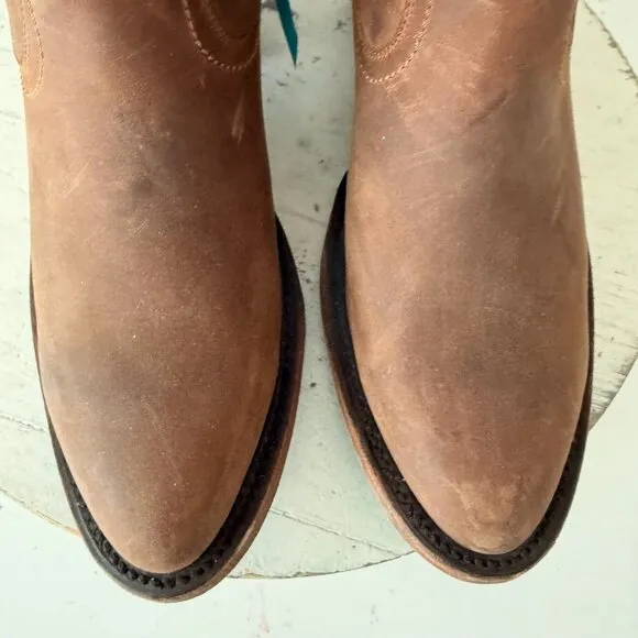 Lane PLAIN JANE Womens Cowboy Bootie 7.5 Short Western Brown Cowgirl Ankle Boots