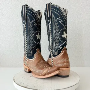 Lane RODEO HOUSTON Womens Cowboy Boots 5 Brown Leather Western Cowgirl Mid Calf
