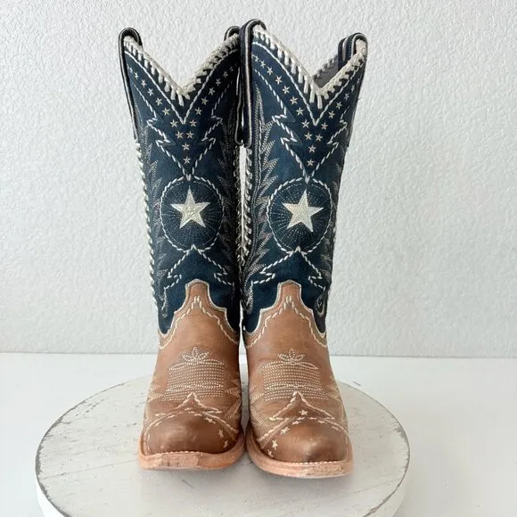 Lane RODEO HOUSTON Womens Cowboy Boots 5 Brown Leather Western Cowgirl Mid Calf