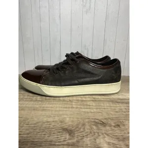 Lanvin DBB1VMV Canvas Sneakers Men’s UK 9 US9/ 10 Brown Distressed Patent
