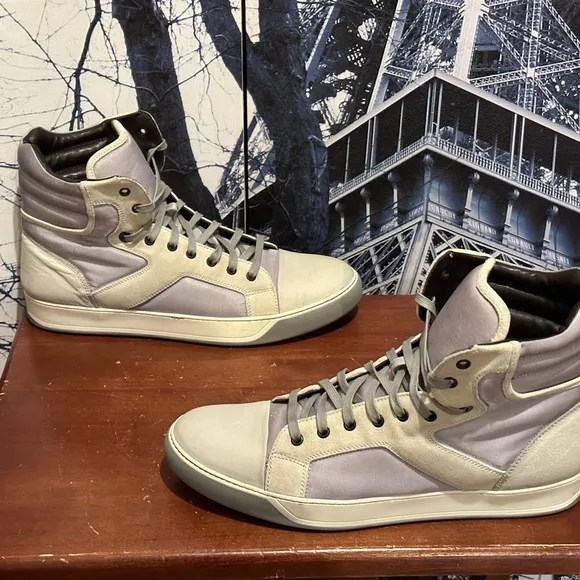 Lanvin Mixed Media Hightop PBP2 Par Sneakers