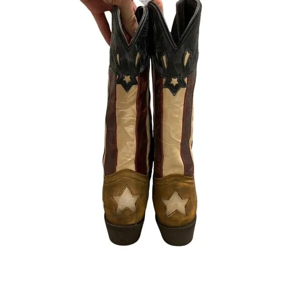 Laredo Keyes Patriotic Snip Toe Cowboy  Womens Brown, Multi Casual Boots…