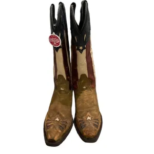 Laredo Keyes Patriotic Snip Toe Cowboy  Womens Brown, Multi Casual Boots…