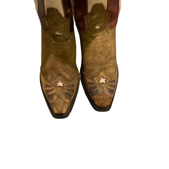 Laredo Keyes Patriotic Snip Toe Cowboy  Womens Brown, Multi Casual Boots…