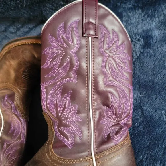 Laredo Women's Mesquite Square Toe Riding Boots Western Purple 6M