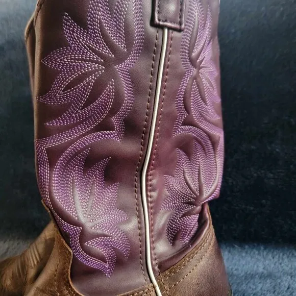 Laredo Women's Mesquite Square Toe Riding Boots Western Purple 6M