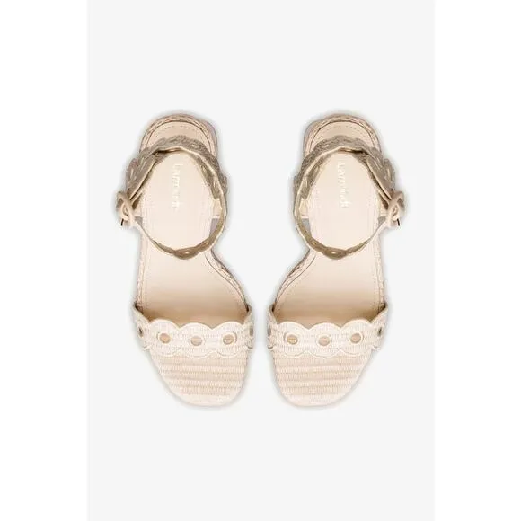 Larroudé Dolly Broderie Slip On Sandals - 8