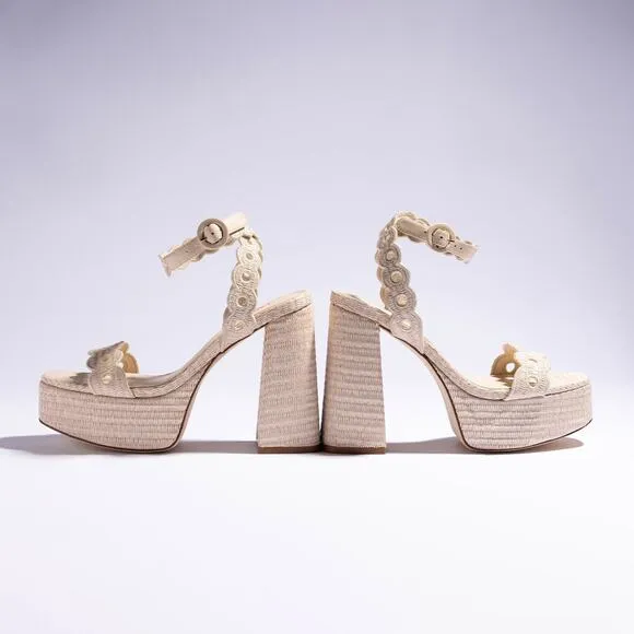 Larroudé Dolly Broderie Slip On Sandals - 8