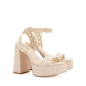 Larroudé Dolly Broderie Slip On Sandals - 8