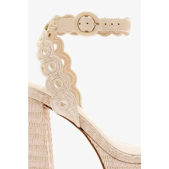 Larroudé Dolly Broderie Slip On Sandals - 8