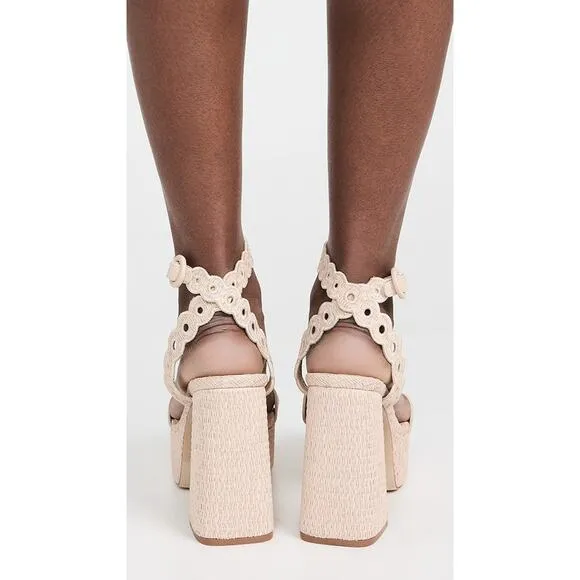 Larroudé Dolly Broderie Slip On Sandals - 8