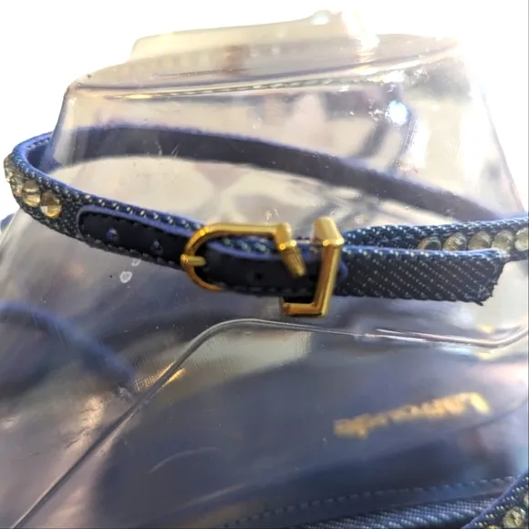 Larroude Gio Embellished Ankle Sandal in Blue/ Crystal Sandals..Size 9.5